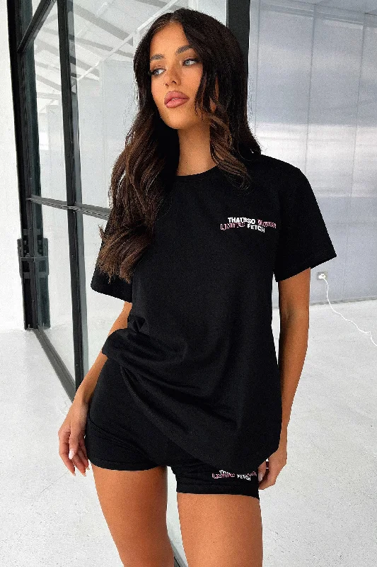 Limited Edition Oversized Tee - Black Sporty Women's Athleisure 