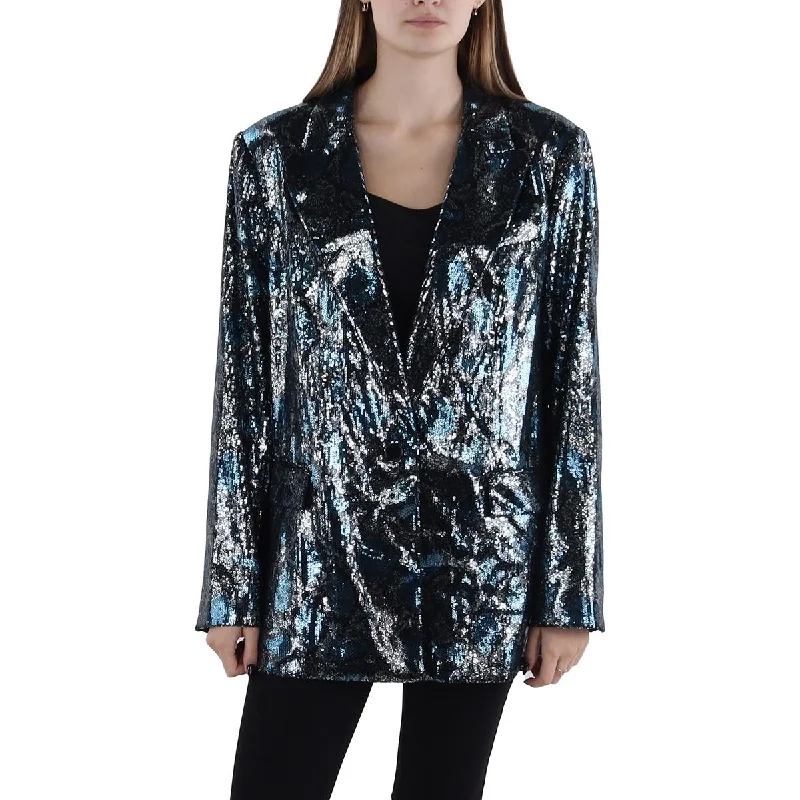 Kobi Halperin Womens Audrey Sequined Suit Separate One-Button Blazer Tough Women's Military - inspired