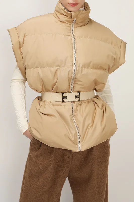Sienna Oversized Puffer Vest Monochromatic Office Style