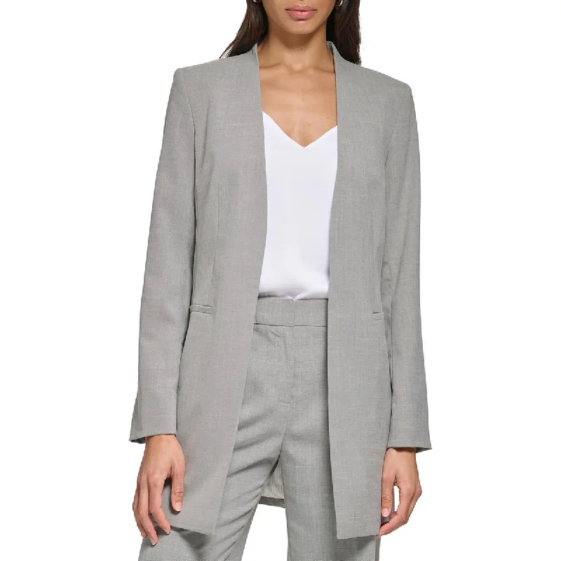 Calvin Klein Womens Collarless Business Open-Front Blazer Refined Women's 