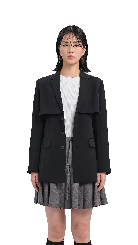 Cut Out Blazer Laid - back Women's Style
