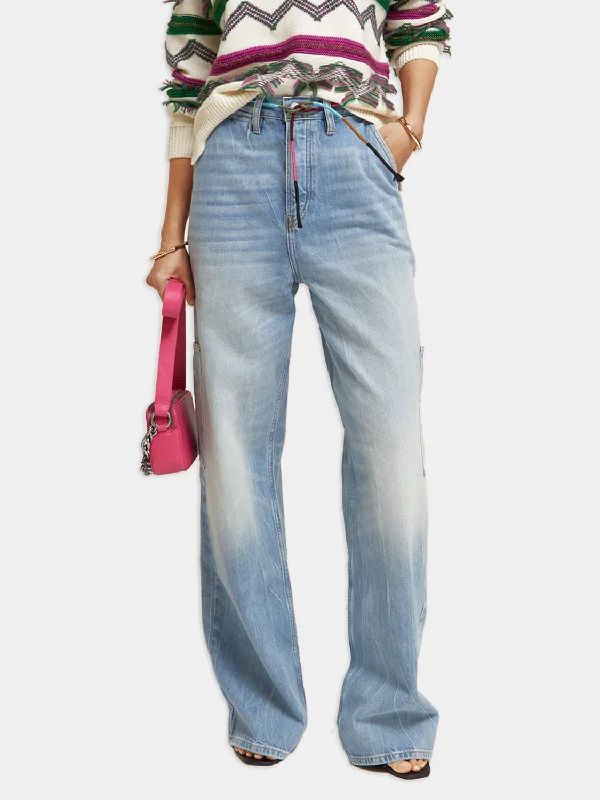 Deep low-rise loose-fit jeans Hip Women's Retro