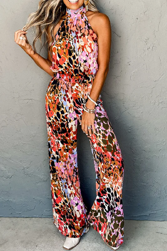 Black Leopard Print Halter Tank Top and Pants Set purpose