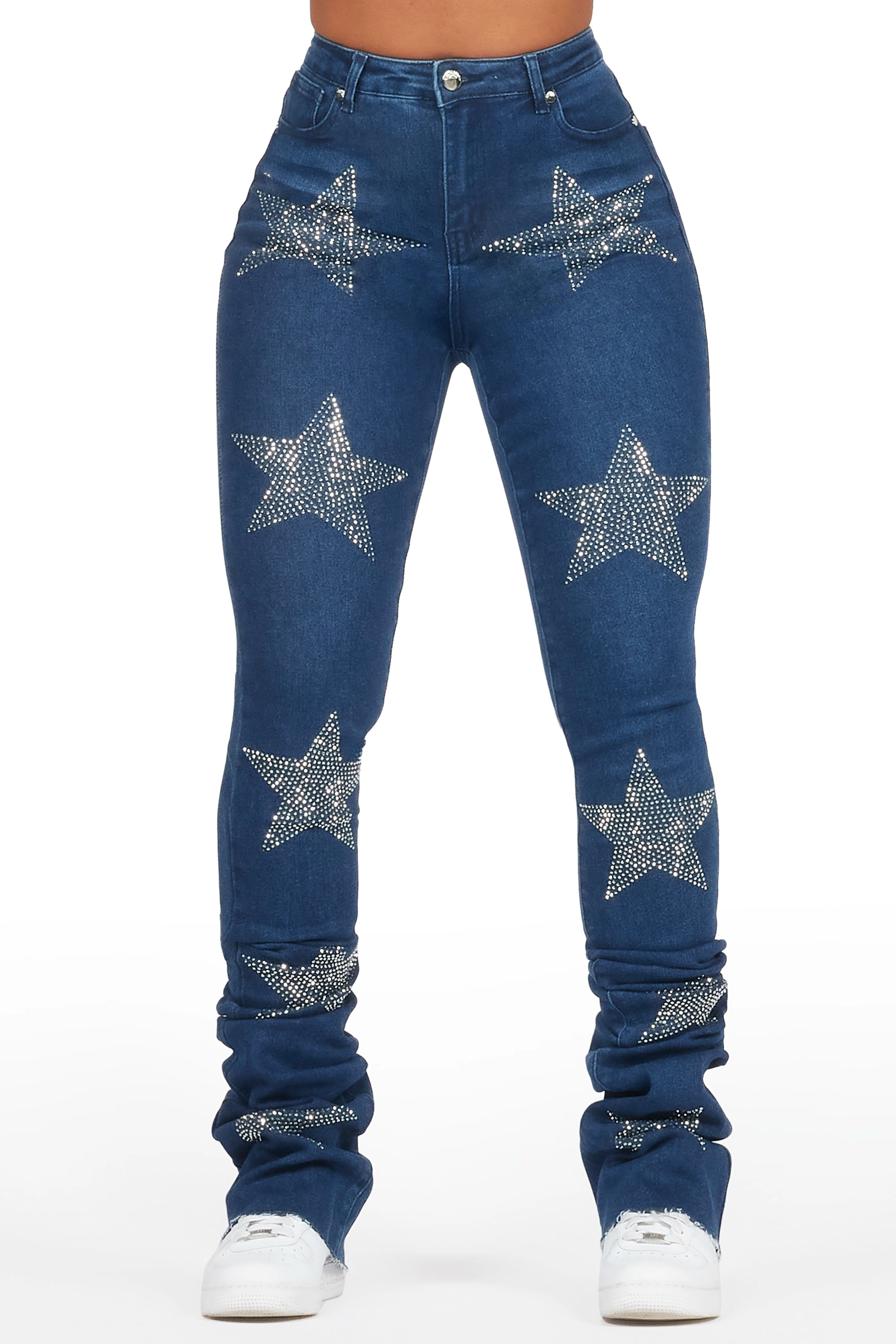 Stargirl Dark Wash Super Stacked Jean Monochromatic All - in - one