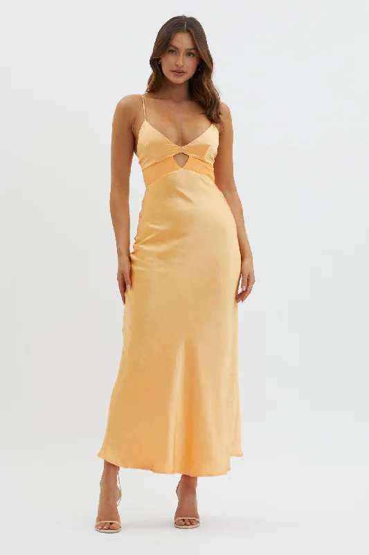 Eternal Sun Keyhole Bust Maxi Dress Mango Monochromatic Office Style