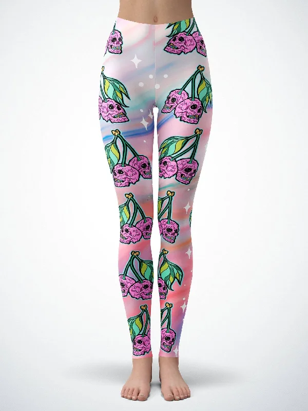 Cherry Skull (Rainbow) Tights Traditional Women's Wool