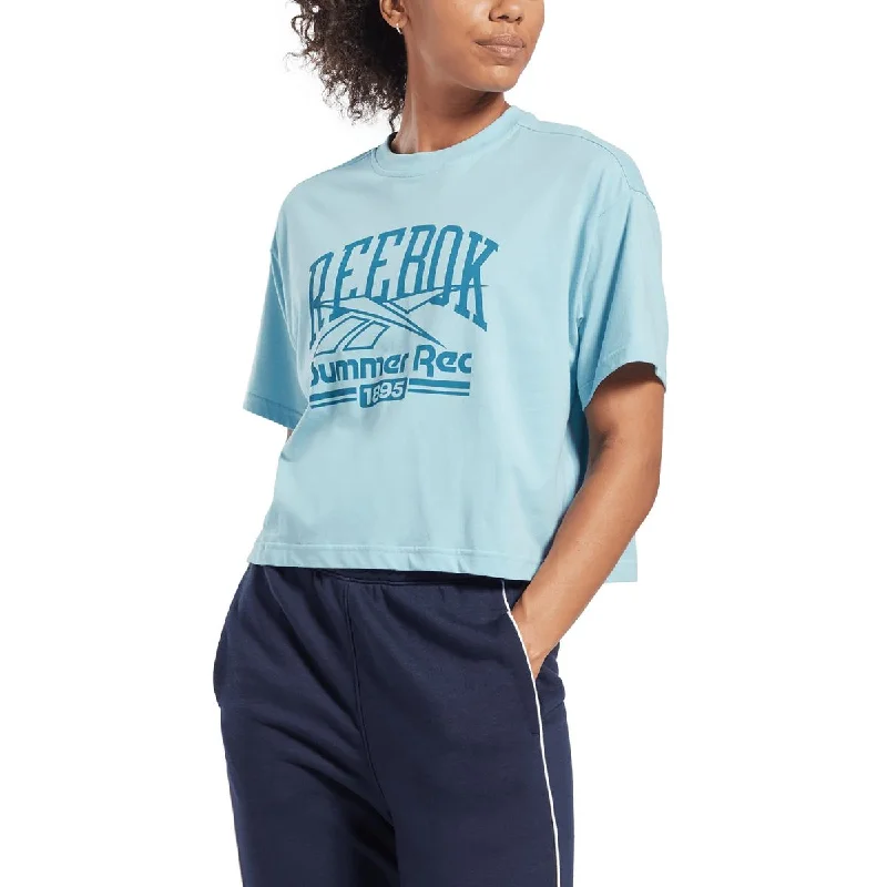 Reebok Womens Summer Rec 1895 Graphic Crewneck Shirts & Tops Stylish Women's Neon