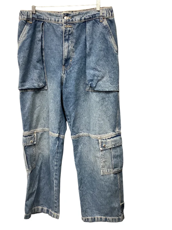 Jeans Wide Leg By We The Free In Blue Denim, Size: 12 Laid - back Women's Vibe