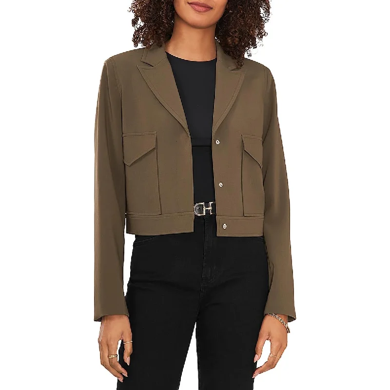 Vince Camuto Womens Notch Collar Cropped Two-Button Blazer Artistic Women's Hand - painted