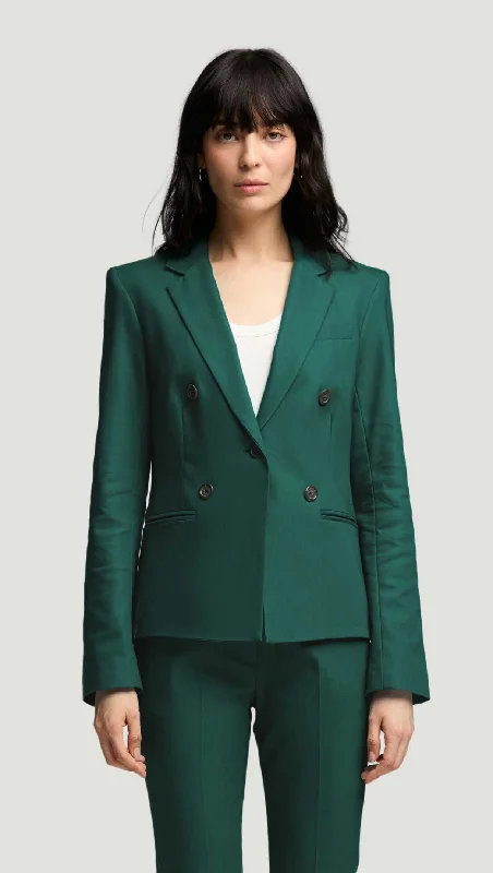 Crossover Blazer in Performance Cotton | Emerald Youthful Women's Pop