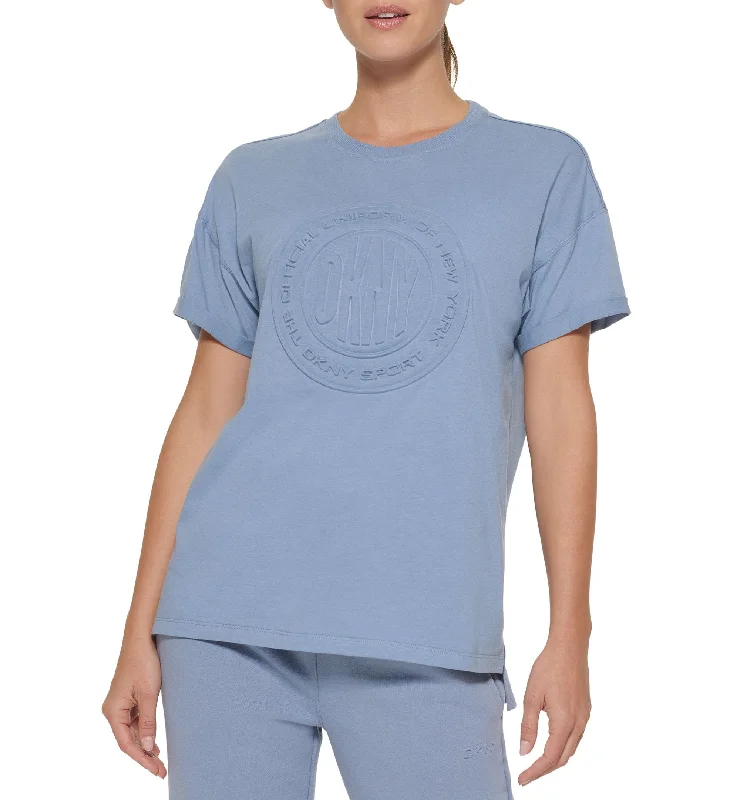 DKNY Sport Womens Cotton Embossed Logo T-Shirt Elegant Women's Formal 