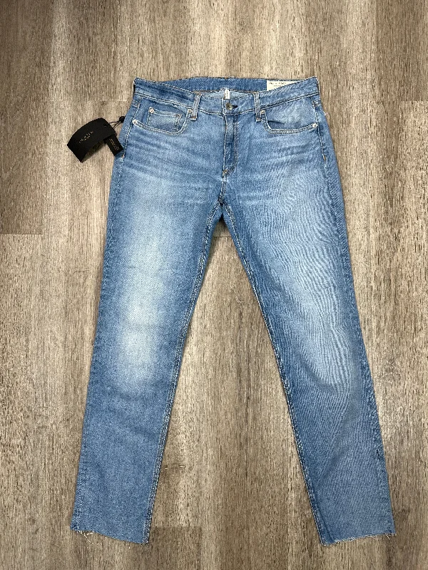 Jeans Boyfriend By Rag & Bones Jeans In Blue Denim, Size: 4 Monochromatic Office Style