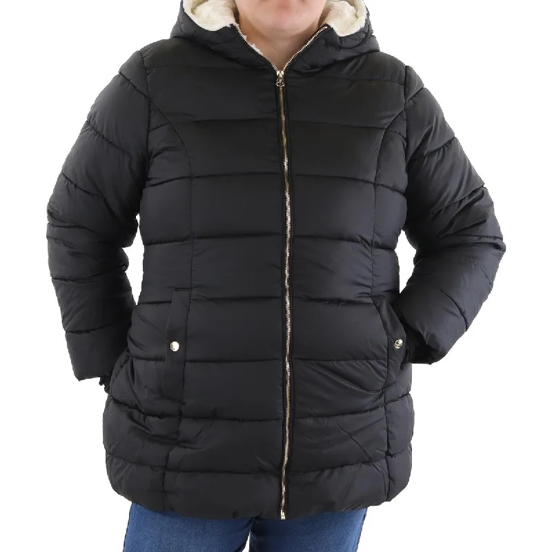 Jessica Simpson Womens Plus Insulated Faux Fur Lined Glacier Shield Coat Compression
