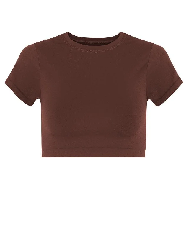 Mindful Maroon Cropped T-Shirt Dynamic Women's High - energy