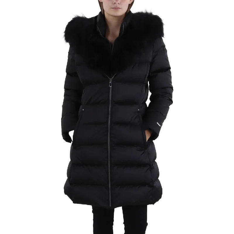 Tahari Womens Insulated Faux Fur Trim Puffer Jacket Casual Women's Japanese 