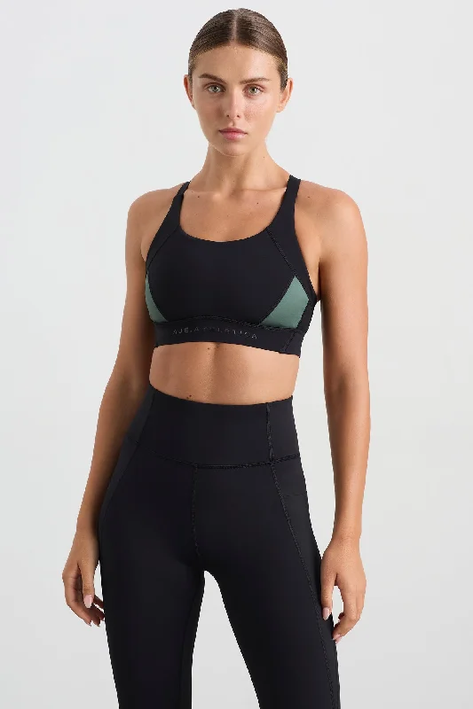 Contrast Adjustable Strap Sports Bra 321 Preppy Women's College