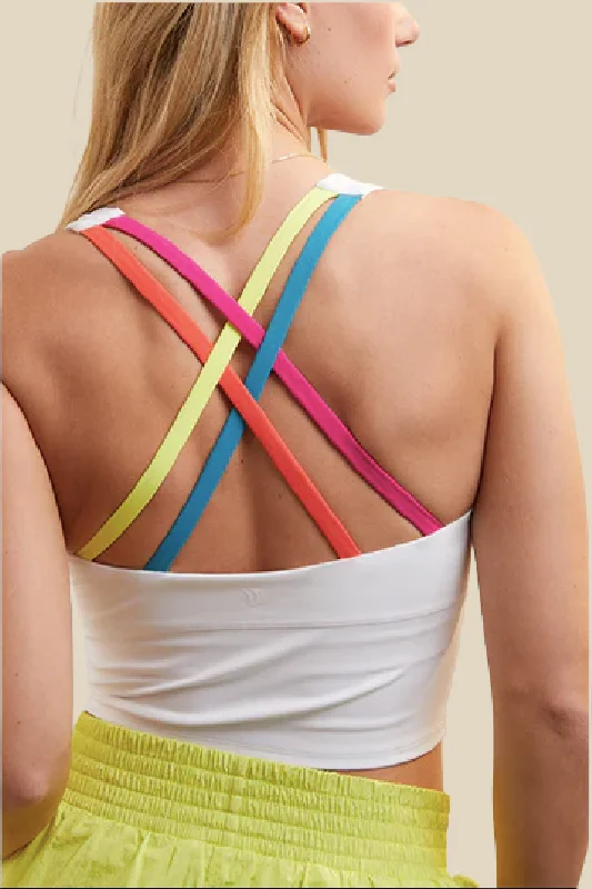 Rainbow Strappy Tank Youthful Women's Pop