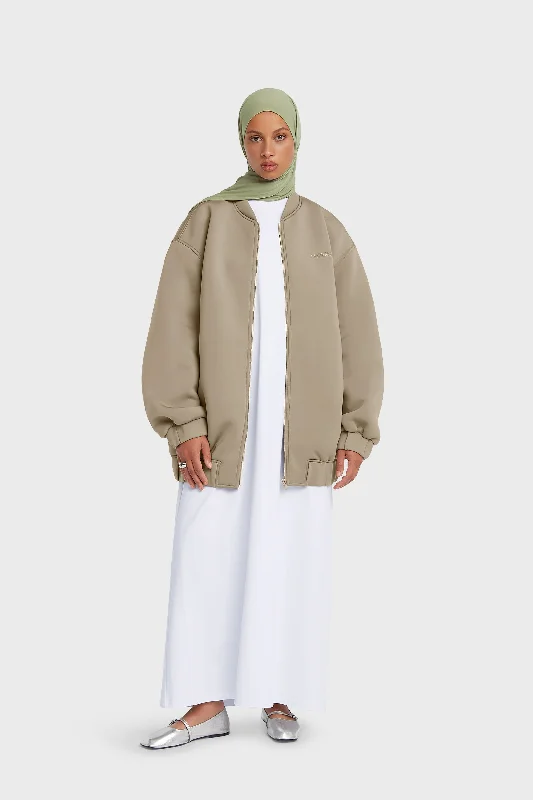 Neoprene Bomber | Mink Sporty Women's Athleisure 
