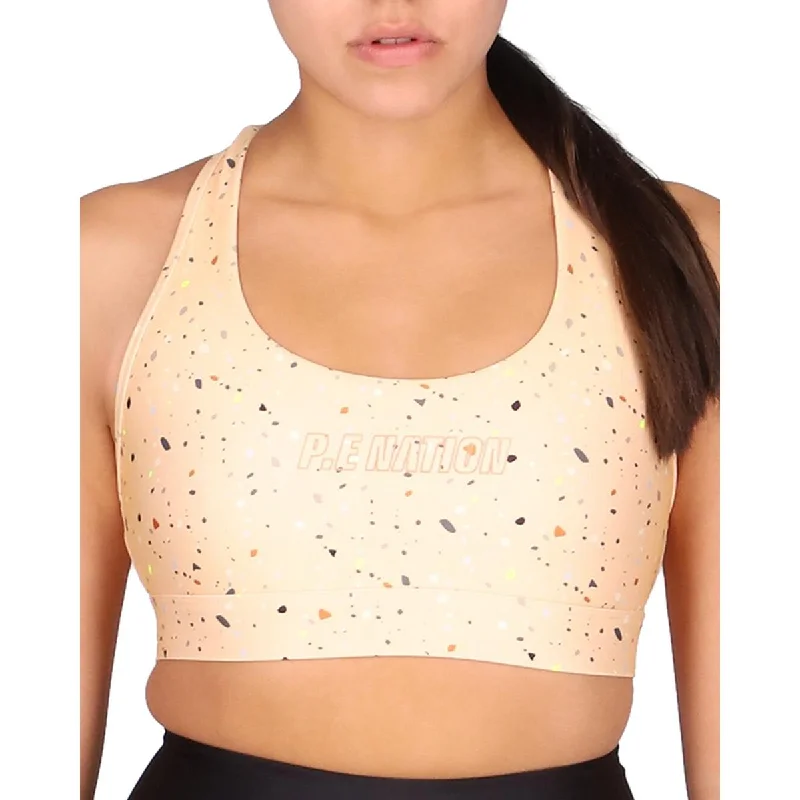 P.E Nation Womens Direction Fitness Workout Sports Bra Cool Women's Distressed