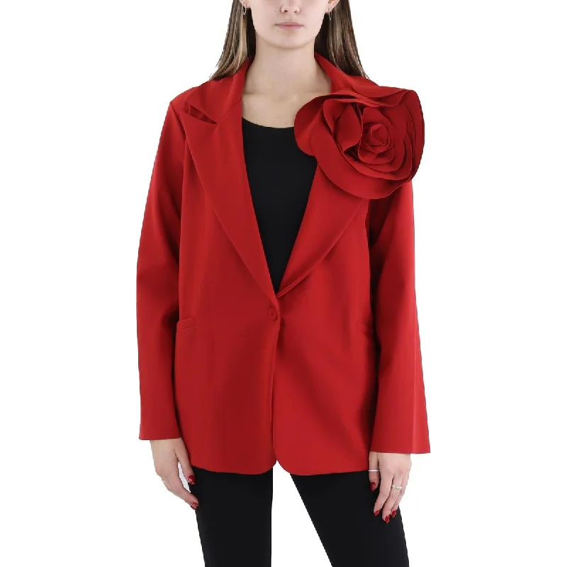 Chiara Boni Womens Rosette Workwear One-Button Blazer Sophisticated Women's Tailored