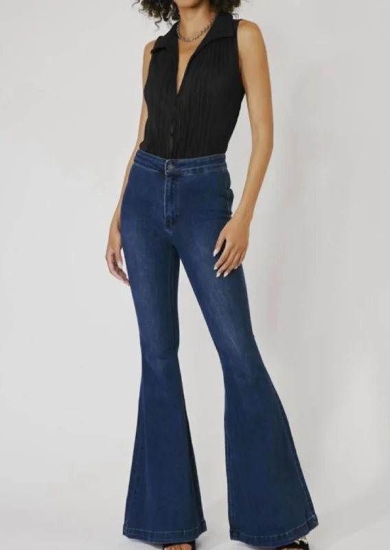 Bell Bottoms In Denim Sophisticated Women's Tailored