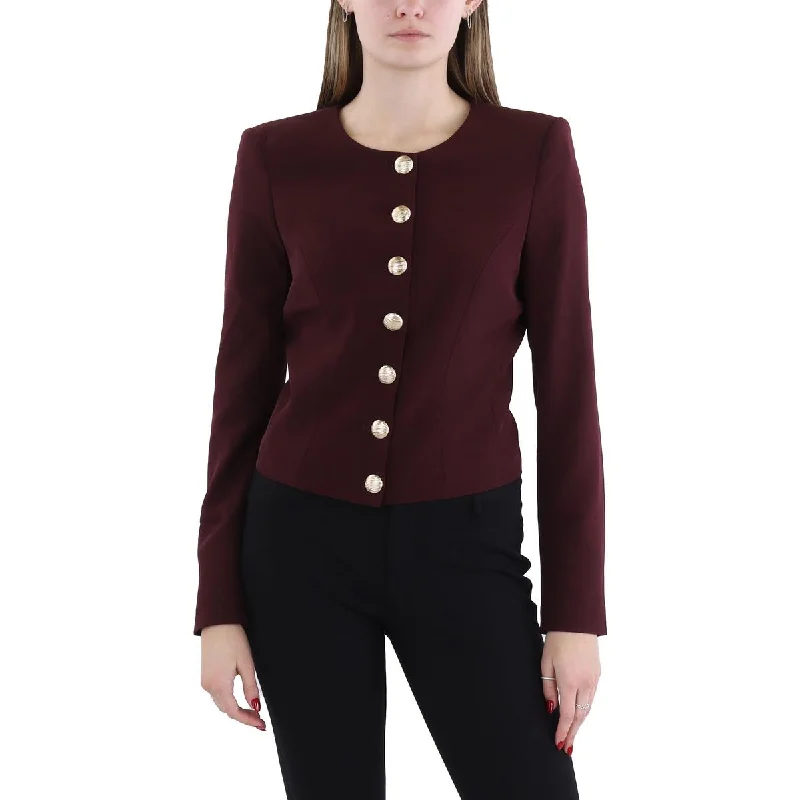Generation Love Womens Embellished Workwear Collarless Blazer Practical Women's Quick - dry