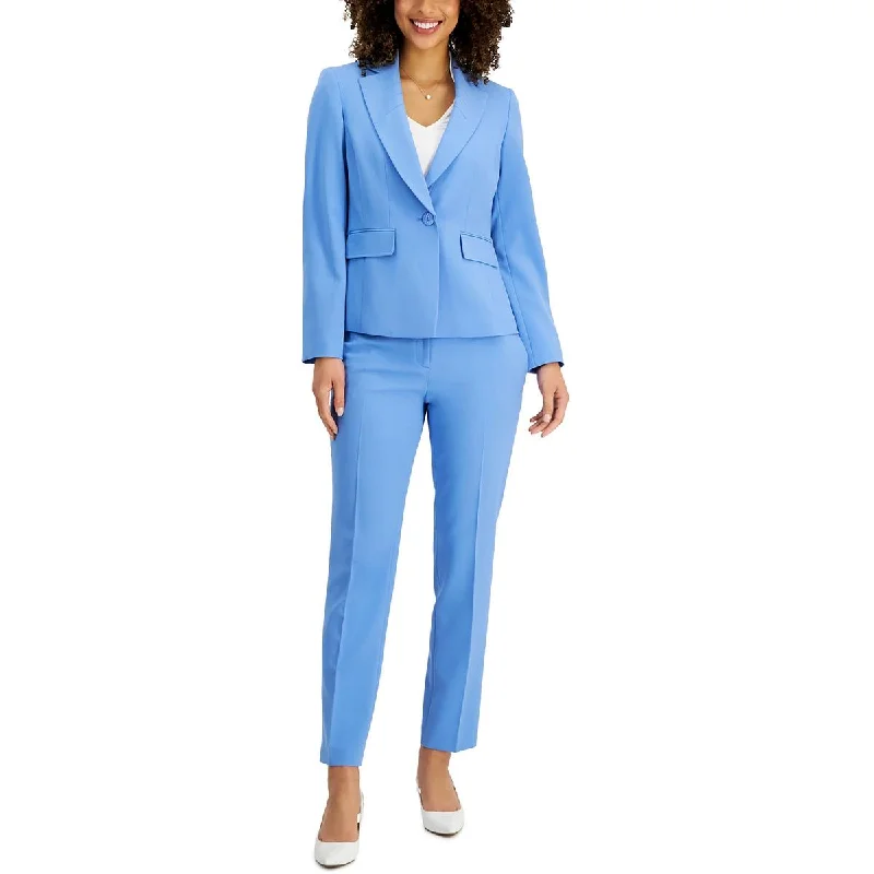 Le Suit Womens Solid  One-Button Blazer Cozy Women's Sherpa - lined