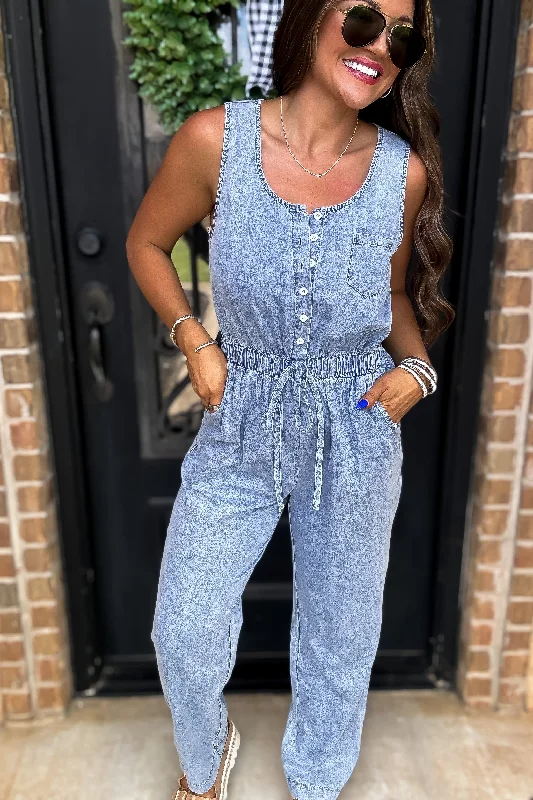 A Forever Favorite Denim Jumpsuit Earthy Women's 