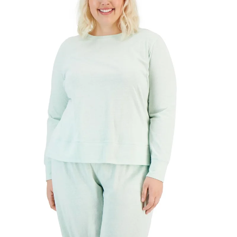 Ideology Womens Plus Heathered Active Pullover Top Feminine Women's Style 
