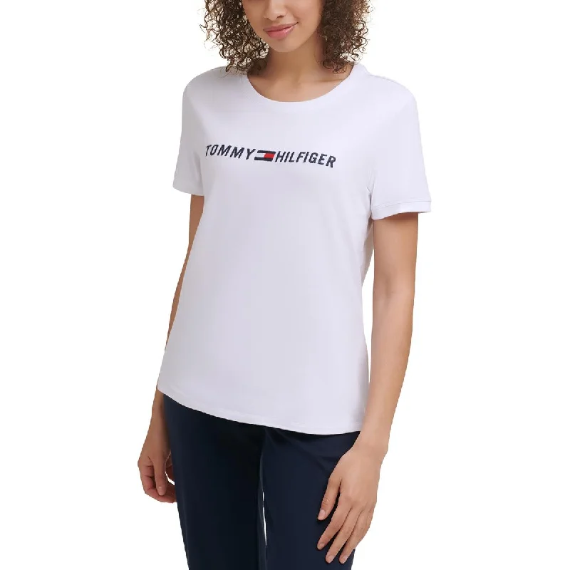 Tommy Hilfiger Sport Womens Crewneck Short Sleeve Pullover Top Feminine Women's Soft 
