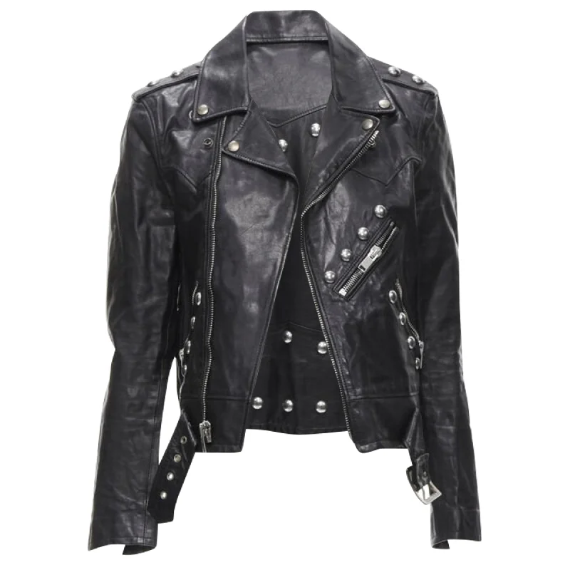 Saint Laurent Hedi Slimane leather studded biker Youthful Women's Pop