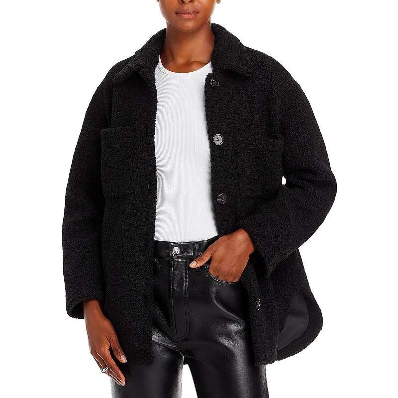 Rails Womens Connie Faux Sherpa Long Sleeves Teddy Coat Hip Women's Urban