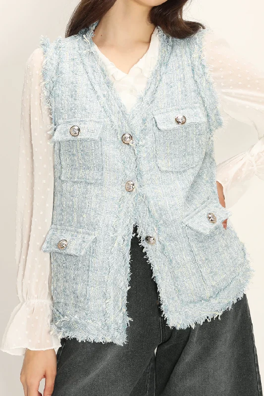 Rosalee Tweed Sleeveless Jacket Sporty Women's Tennis