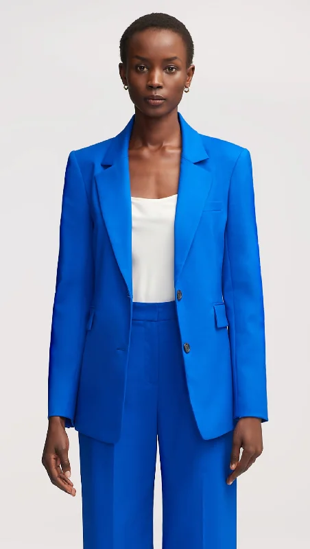Two-Button Blazer in Seasonless Wool | Royal Blue Sharp Women's Italian