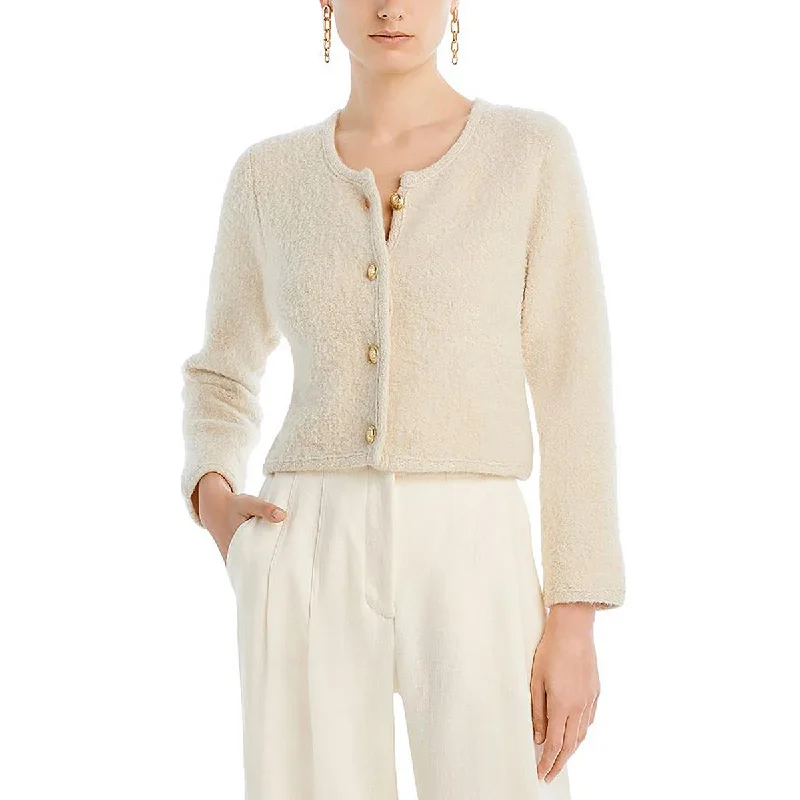 Derek Lam 10 Crosby Womens Metallic Wool Collarless Blazer Scandinavian
