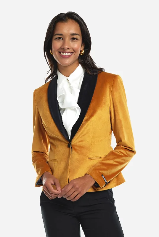 Womens Dinner Jacket - Gold Sporty Women's Athleisure 