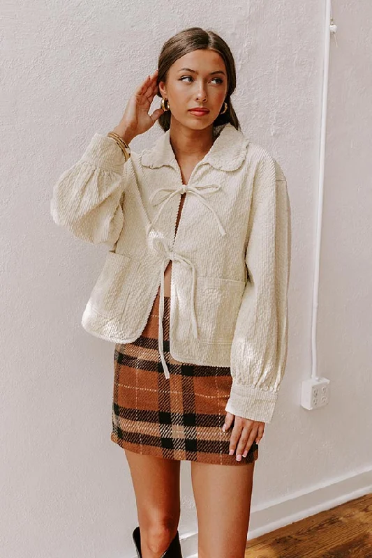 Countryside Cutie Corduroy Jacket Monochromatic All - in - one