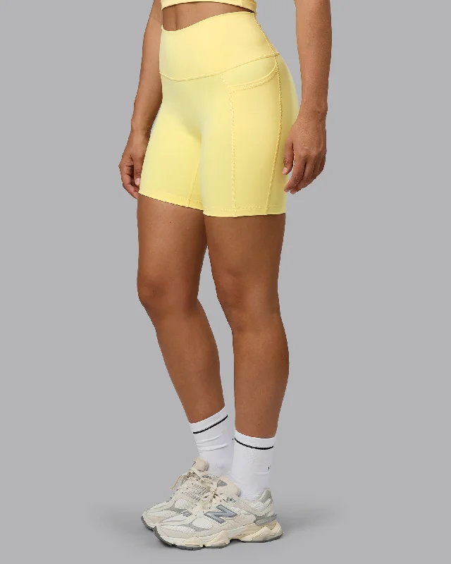 Fusion Mid Short Tight With Pockets - Lemon Dynamic Women's Moto