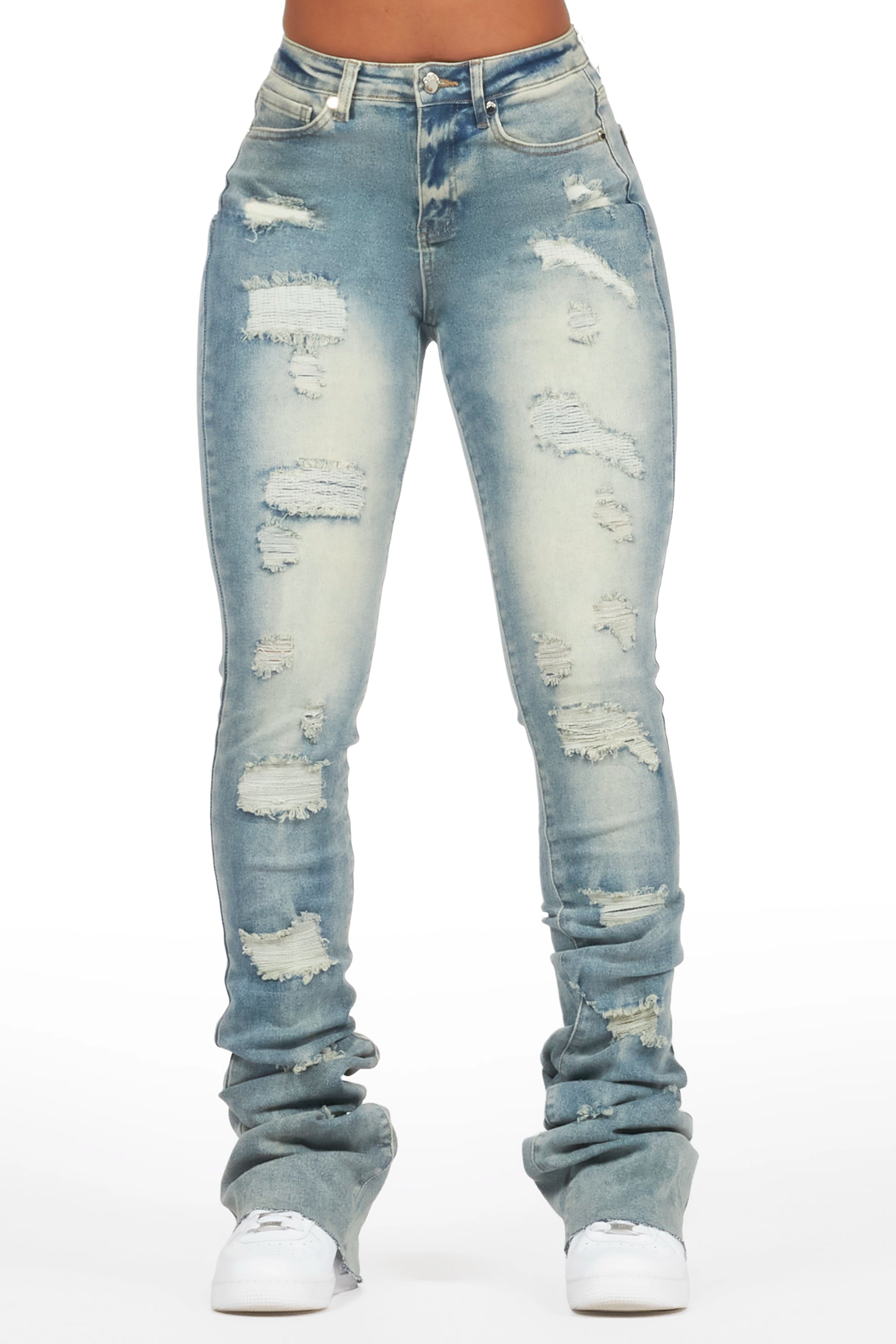 Remy Tinted Dark Wash Super Stacked Jean Confident Women's Power