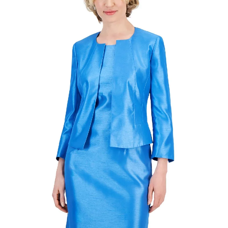 Kasper Womens Textured Work Wear Open Front Business