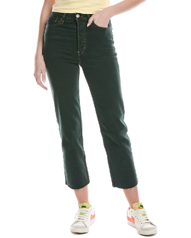 RE/DONE 70s Ultra High-Rise Washeve Stovepipe Jean Cozy Women's Sherpa - lined