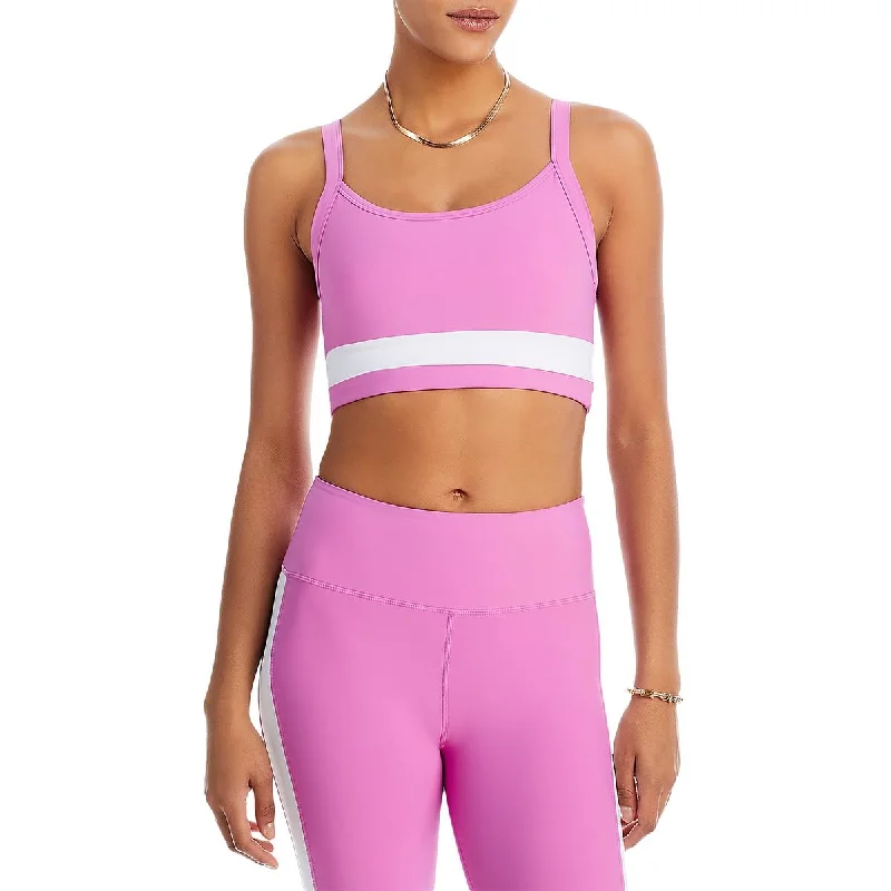 Aqua Womens Striped  Sports Bra Luxurious Women's High -  end