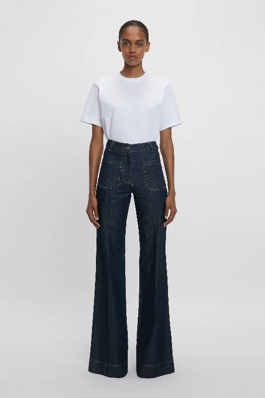 Exclusive Alina High Waisted Jean In Indigo Rinse Laid - back Women's Vibe