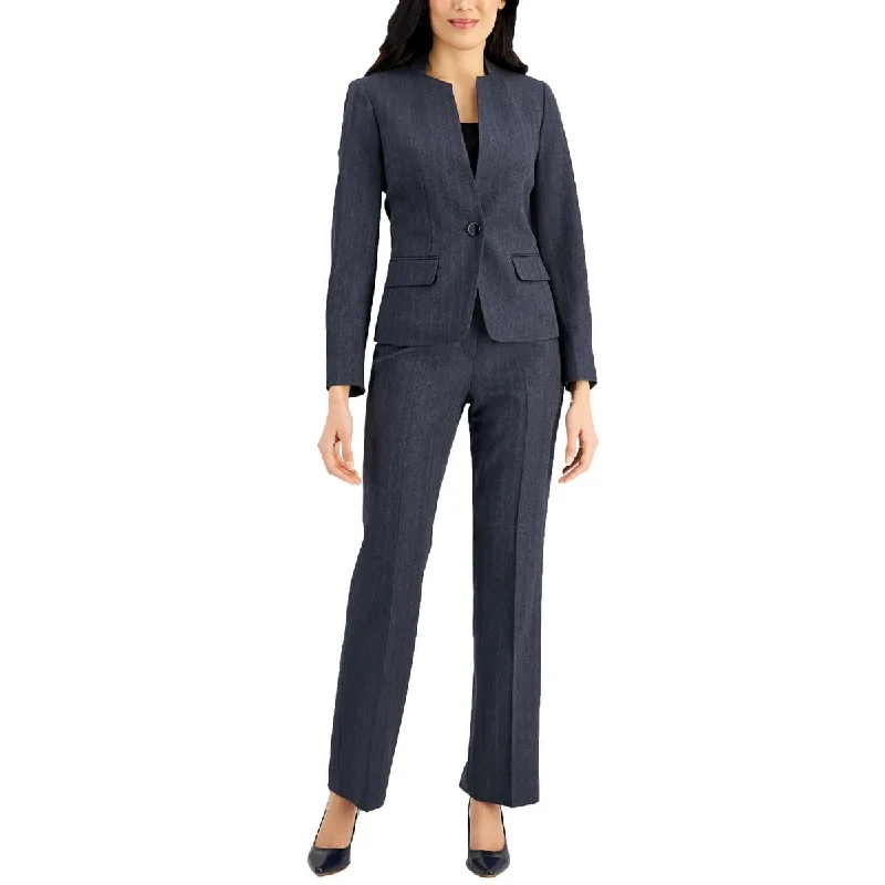 Le Suit Womens Petites Woven Long Sleeves One-Button Blazer Bohemian Women's Free