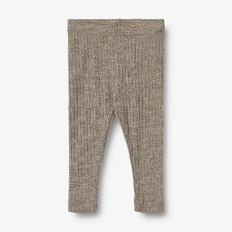 Wool/Silk Leggings Agi | Baby - khaki melange Sophisticated Women's 