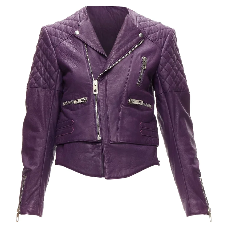 Balenciaga Nicolas Ghesquiere lambskin leather biker jacket Confident Women's High - fashion