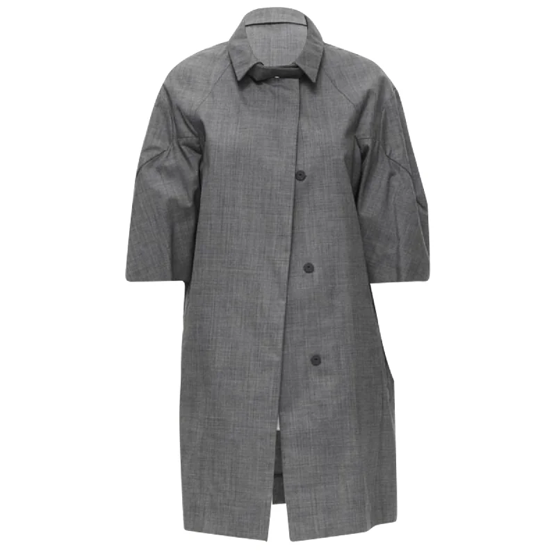 Marni wool rounded sleeve coat Geometric
