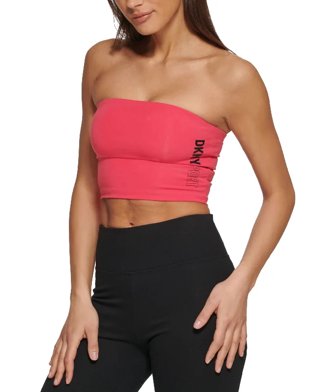 DKNY Sport Womens Exploded Sport Outline Logo Tube Top Gym