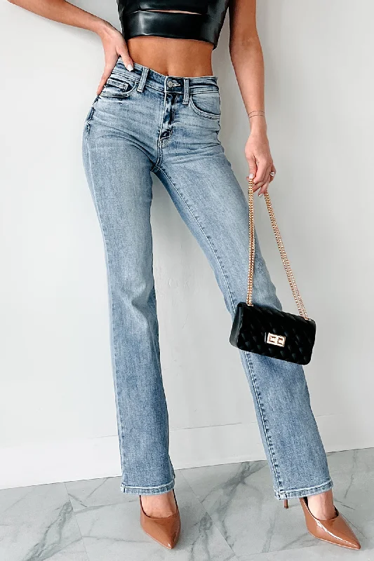 Tucker Judy Blue Mid Rise Bootcut Jeans (Light) Laid - back Women's Style