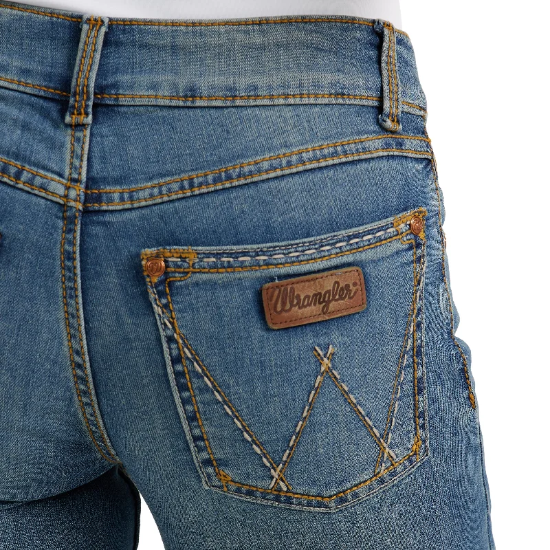 Wrangler Women's Retro Mae Mid Rise Bootcut Jean, Km Wash Stylish Women's Tropical 